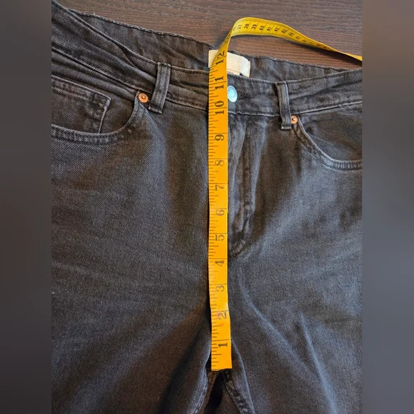 H&M ~ Denim Wide Leg Jeans ~ Washed Black ~ Sz 10 - Picture 3 of 10